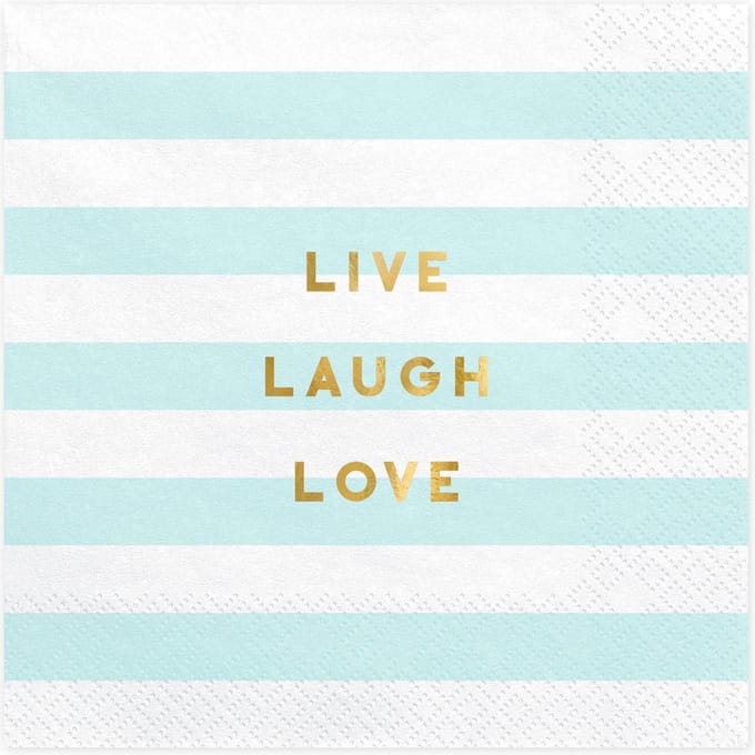 Servetten - Live Laugh Love - Feestdecoratie - Multi colour - Plastic -