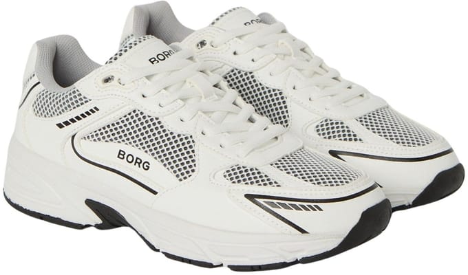 Björn Borg Grand Dames Sneaker Lage Schoen Vrouwen - Witte Sneaker - Wit/Zwart - Maat 41