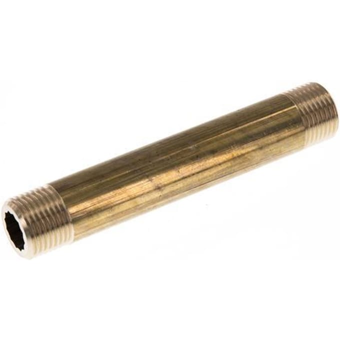 G 1/2'' Messing Dubbele Pijpnippel 16 Bar DIN 2982 - 120mm