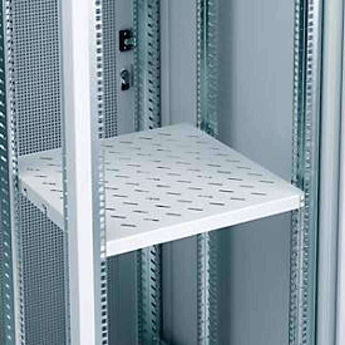 Legbord (19”), voor serverkast, vaste inbouw, 500 mm diep, ventilatiegleuf