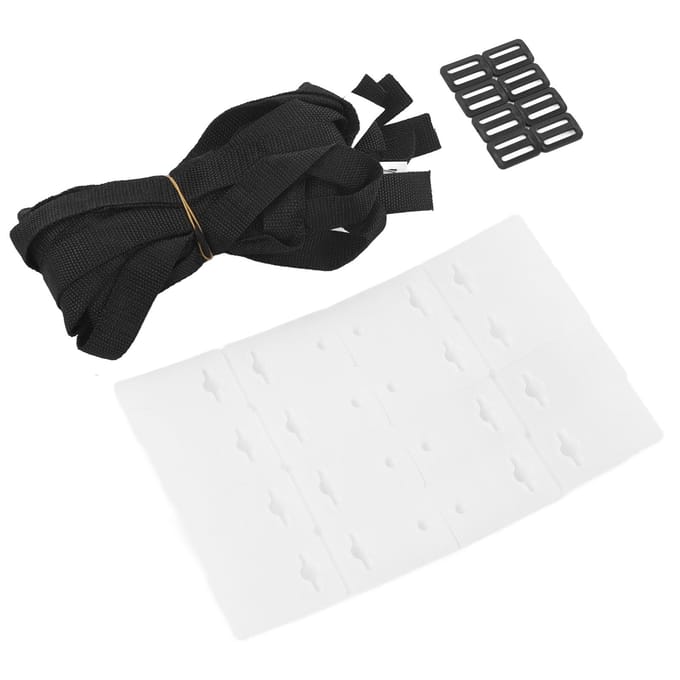 8 Sets Zwembad Rolband Solar Afdekking Rolbevestigingskit met Koordplaten en Gespen black