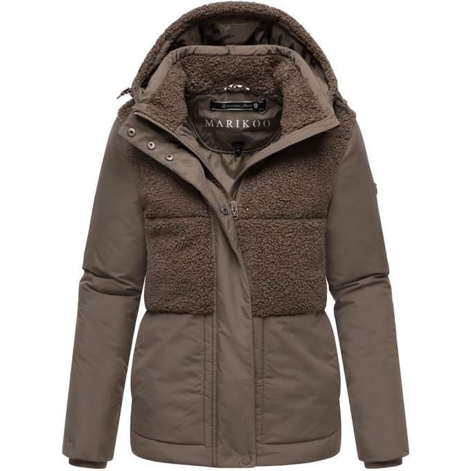 Marikoo dames winterjas Sheeta met teddyfleece & capuchon