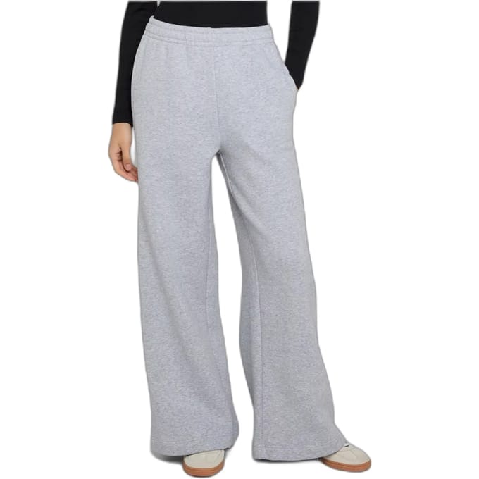 Urban Classics - Fluffy wideleg Dames joggingbroek - M - Grijs