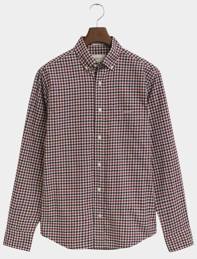 Gant Casual hemd lange mouw Rood Reg Twill Gingham Shirt 3250233/604
