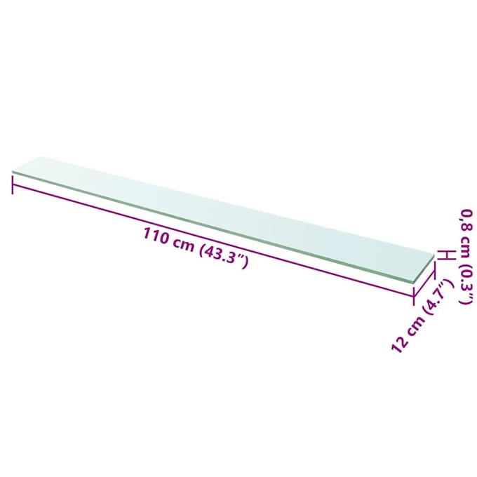 vidaXL - Wandschap - transparant - 110x12 - cm - glas