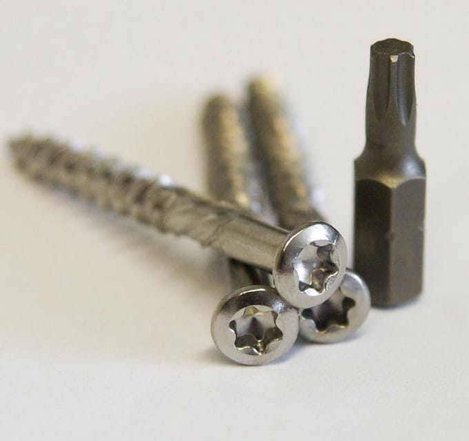 Meuwissen Agro Vlonderschroeven RVS 175 st. + 2 bitjes - Torx 4,5 x 40mm