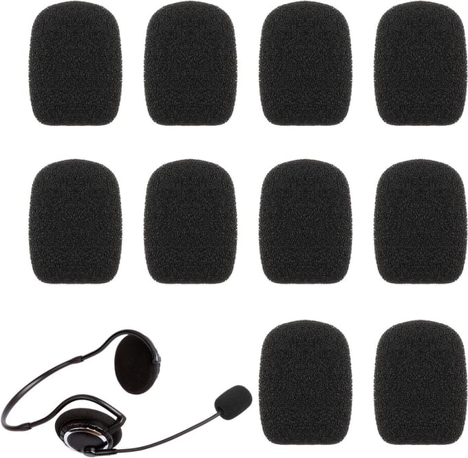 10 Stuks Schuim Covers voor Headset Microfoons, Geluiddempende Lapel Bescherming, Mini Windbescherming voor Diverse Microfoons