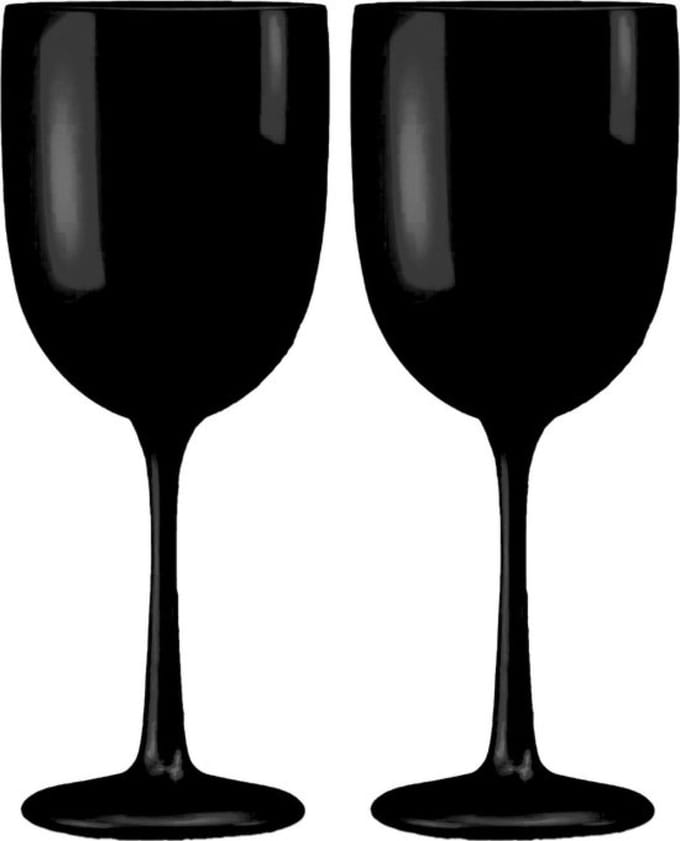 Fjesta© Plastic Wijnglazen - 48cl - Zwart - 2 Stuks