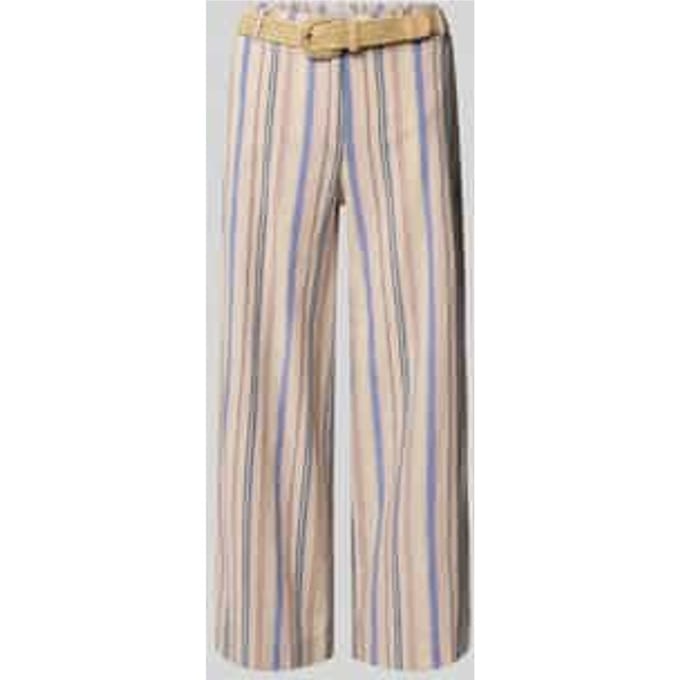 wide fit stoffen broek van linnenmix