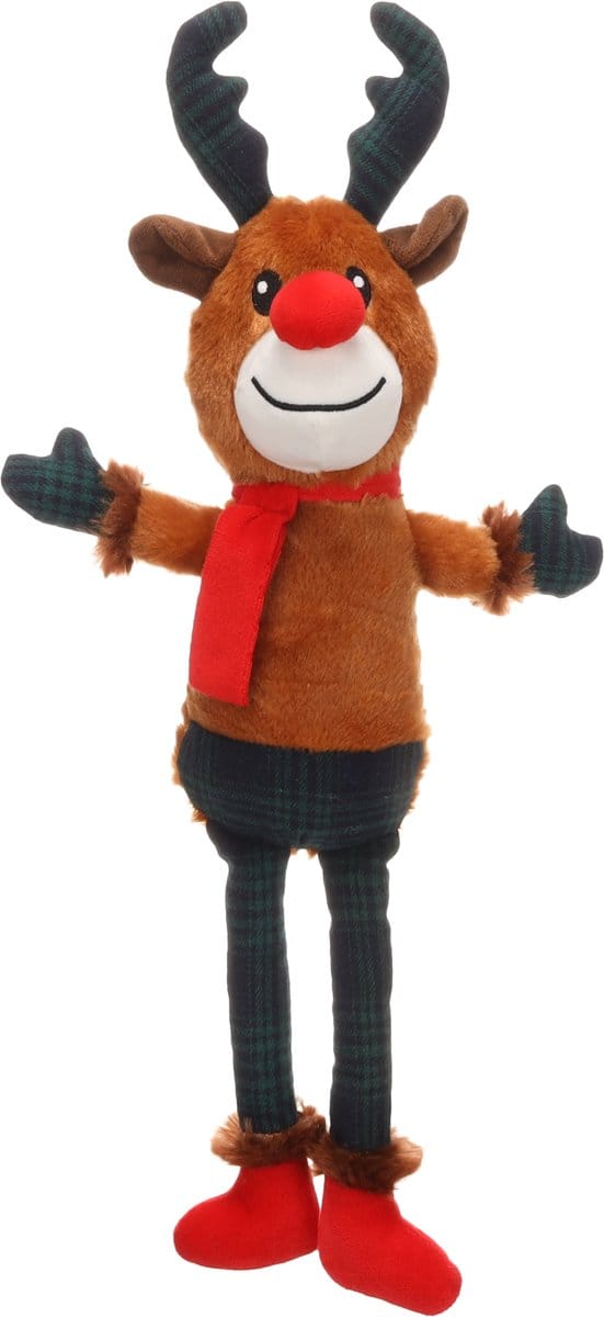 Flamingo - Hondenspeelgoed - Jeffra Rendier - Plushe Kerst - met Pieper / Squeaker - Bruin - 525668