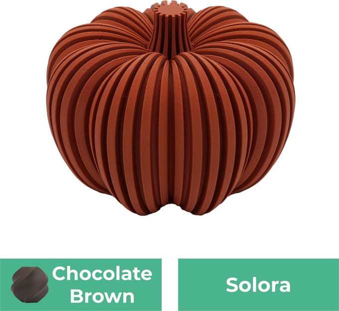 Solora pompoen beeld – Decoratief beeld - Chocolade Bruin - 3d geprinte beeld – Herfst woondecoratie - 10CM