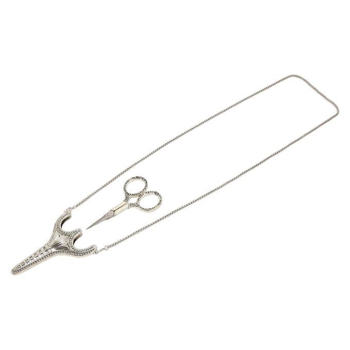 Borduur Schaar Retro Exquise Roestvrij Staal Naaischaar met Schede Ketting voor white