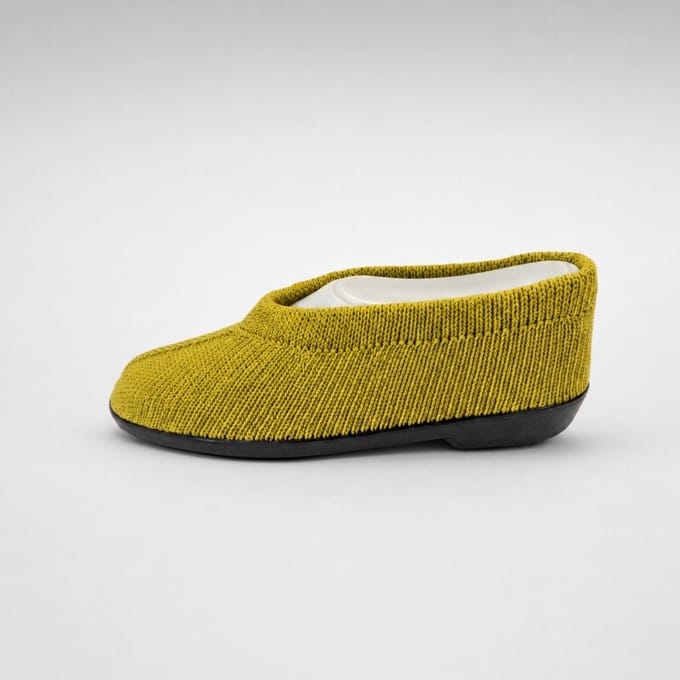 Gebreide Portugese Schoen - Olive Gold - Maat 35 - Instappers - Pantoffel