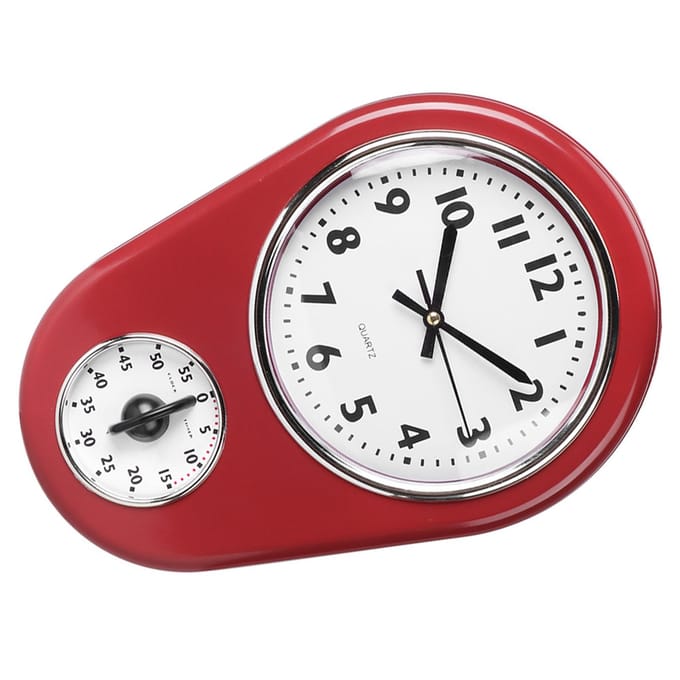 Vintage Muur Grote Klok Hangklok Huis Keuken Timer white