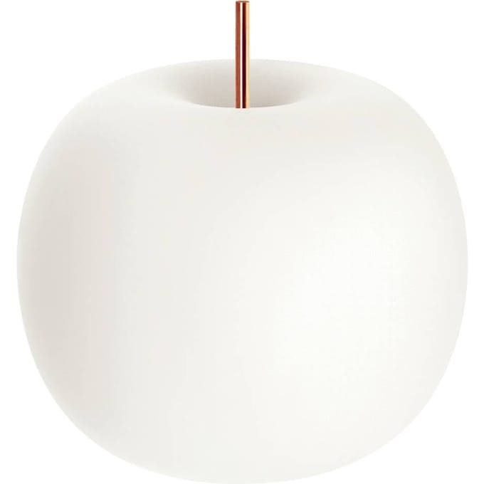 kdln tafellamp Kushi, koper/wit, Ø 33 cm, glas