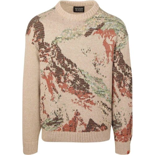 Scotch & Soda Mountain Loose Fit Pullover Mountain Tannin Aop Taglia: XXL | Maglioni a maglia Outlet | Uomo