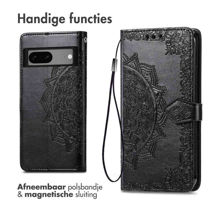 imoshion Hoesje - Geschikt voor Google Pixel 7a - Mandala Bookcase - Zwart
