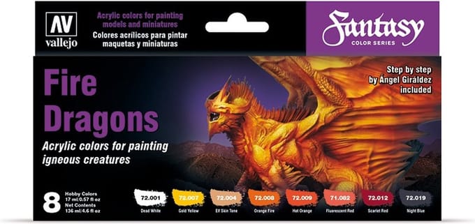 Vallejo Hobbyverf Acrylverf - 72312 Fire s - Acryl Set Verf set - 8x 17 ml