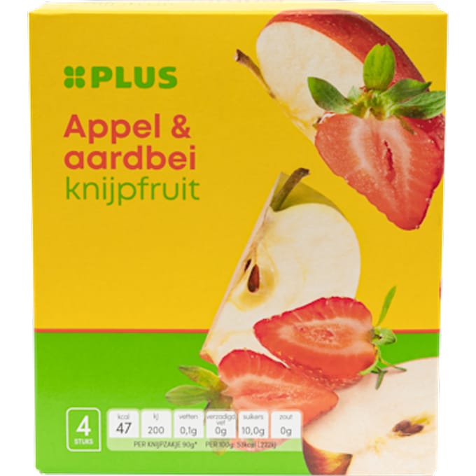 Knijpfruit appel & aardbei 4x90gr