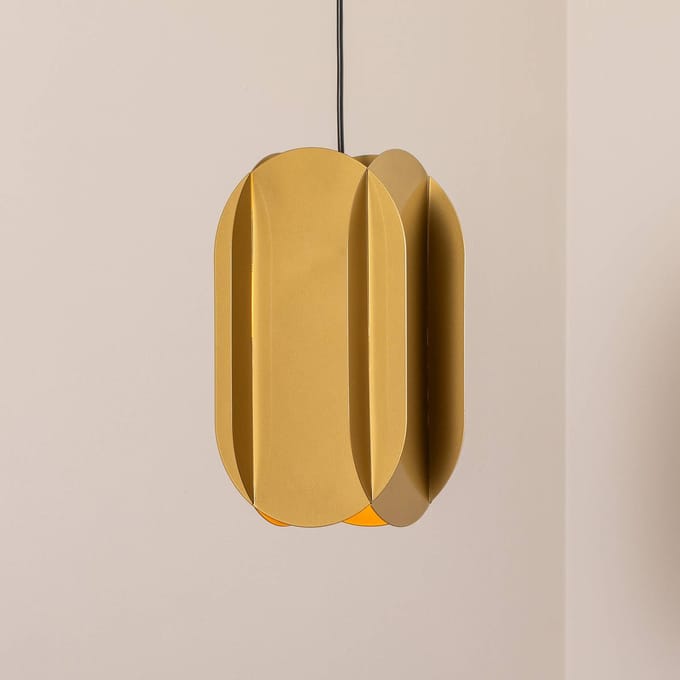 Opviq Hanglamp Corner, goudkleurig, hoogte 35 cm, metaal, E27