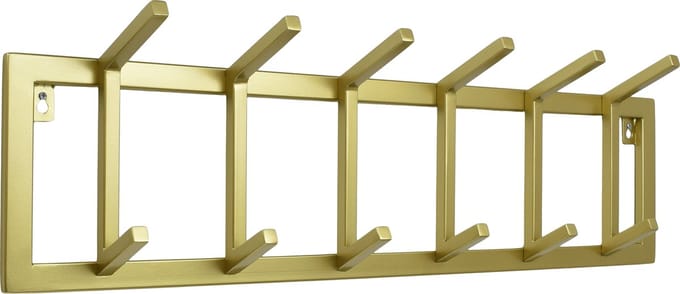 LOFT42 Kapstok Jaimy Single - Goud – Metaal – 6 dubbele haken - 80x24x12