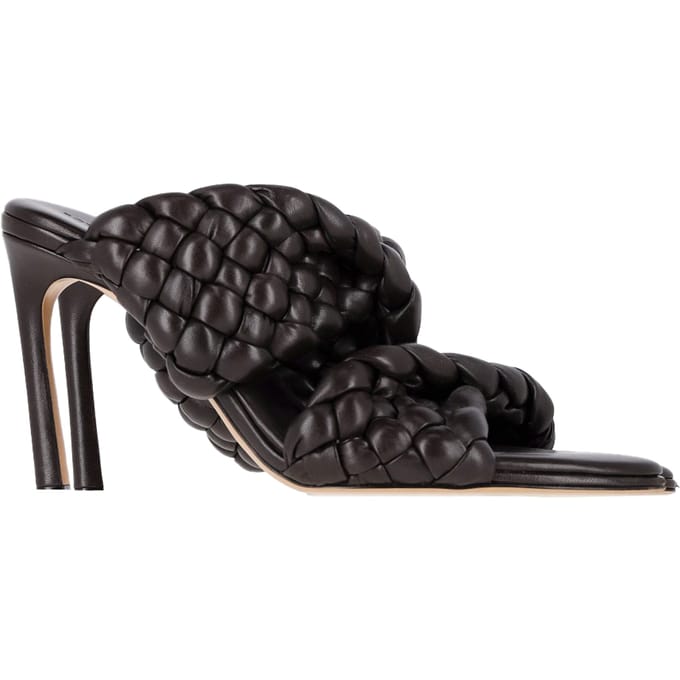 Bottega Veneta Intrecciato Slide Sandalen in Bruin Leer