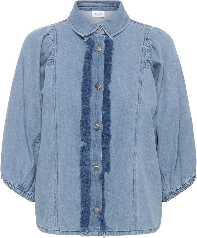Saint Tropez OthildeSZ Shirt Dames Overhemd - Light Blue Denim