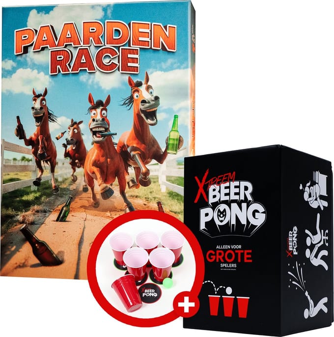 Paardenrace + Xtreem Beerpong - Drankspel - Bundel