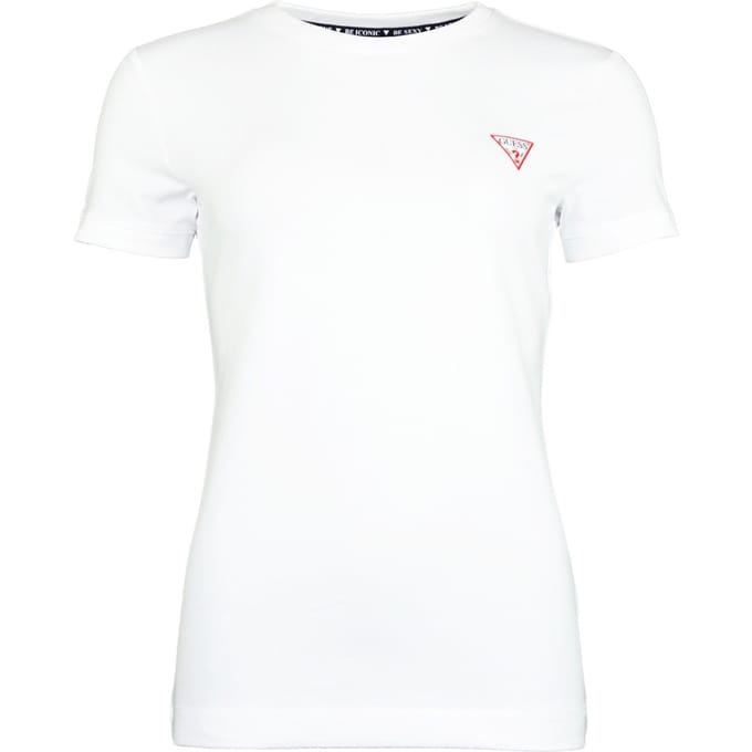 Fitted Short Sleeve Crew Neck Tee Wo - White Shirts