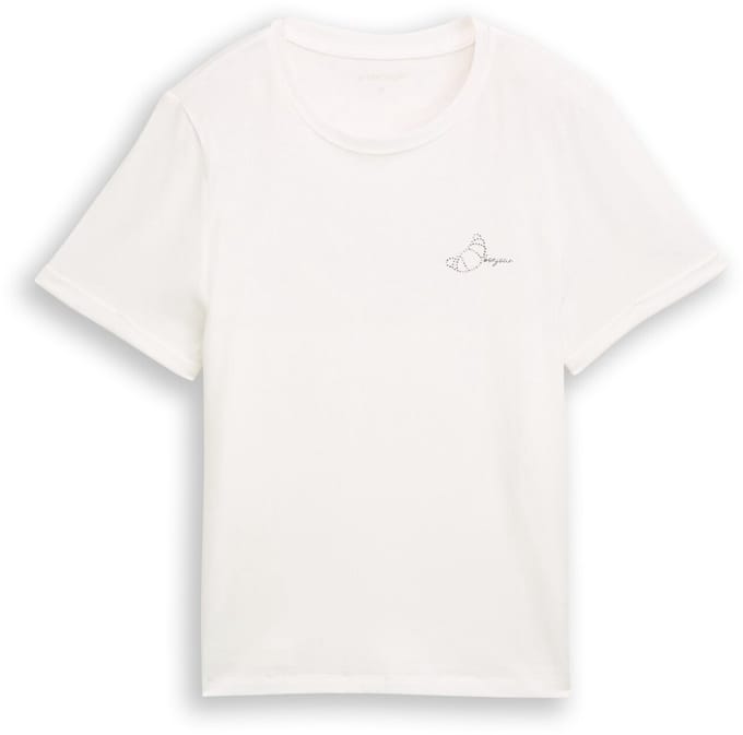 Tom Tailor - T-shirt met print - Maat XL - Whisper White