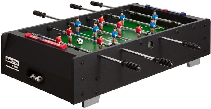 Bandito Mini Tafelvoetbal met Telescopische Stangen - Zwart