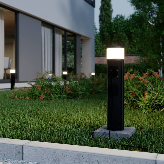 Lucande - Sokkellamp - 1licht - Gegoten aluminium - H: 47.8 cm - G9 - antraciet