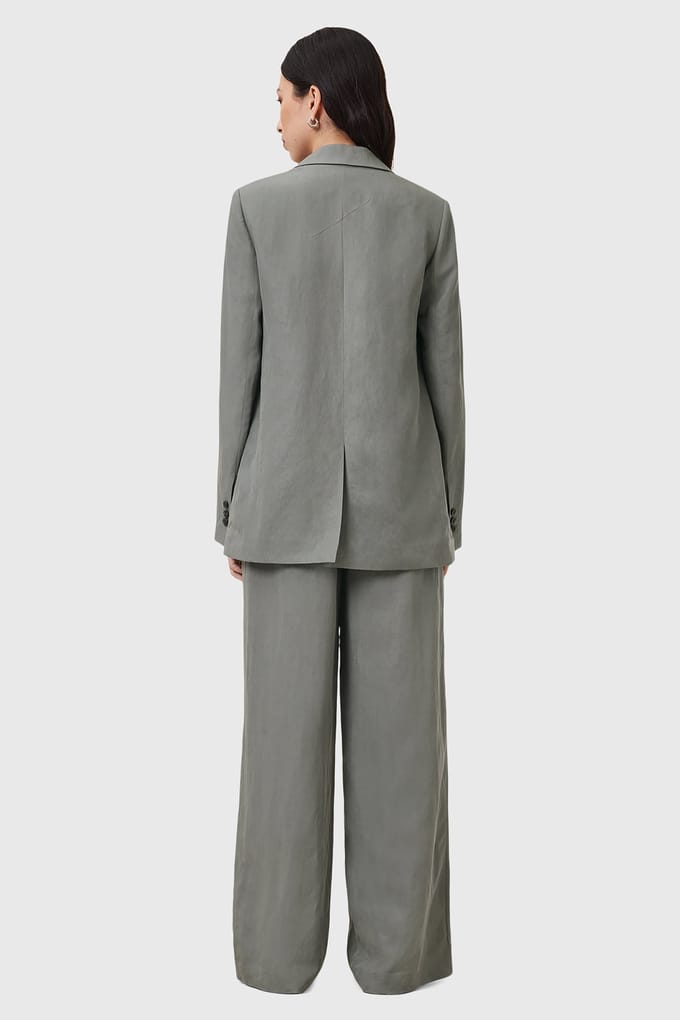 AllSaints Averie Lin Trouser Grey Größe: 4 | Straight Jeans Outlet | Damen | Grau