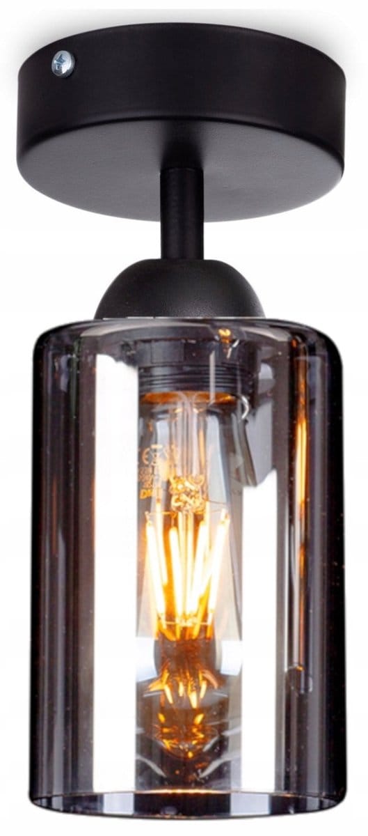 Moderne Zwarte Plafondlamp met Kristallen - E27
