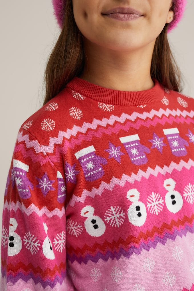 WE Fashion Knitted Pullover Bright Pink Taglia: 170/176 | Maglioni Outlet | kids | Rosa