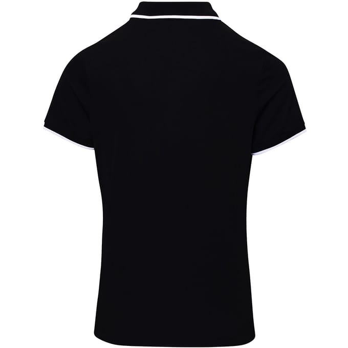Premier Dames/dames Contrast Coolchecker Poloshirt (Zwart/Wit)