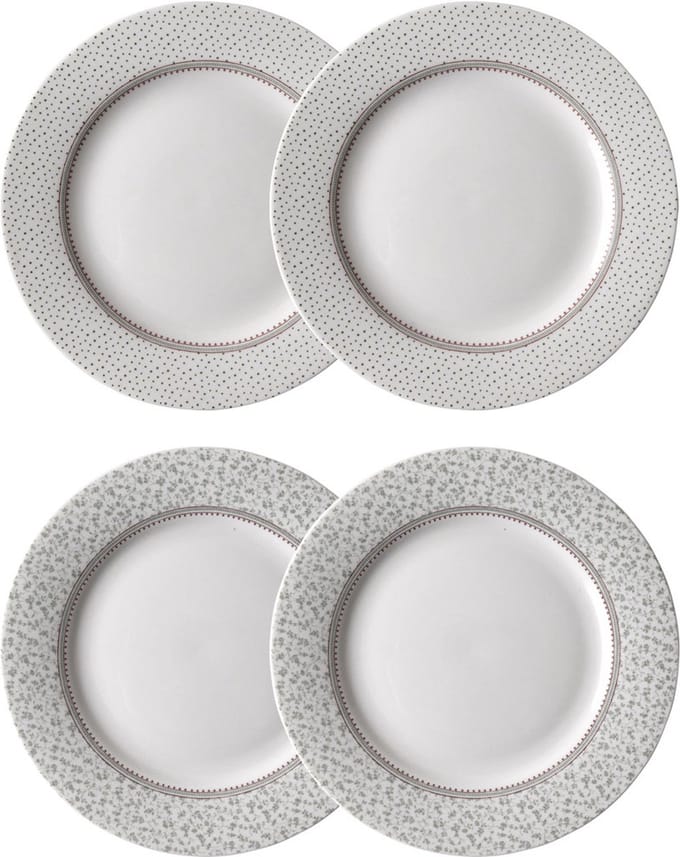 Laura Ashley Wild Clematis Collectables Borden set van 4 -Plat - Ø 20cm