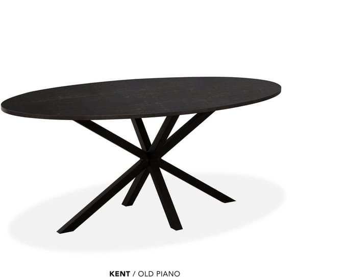 Maxfurn - Eettafel ovaal | Zeer krasvast | Kleur: Old piano | Afmeting 160x92cm