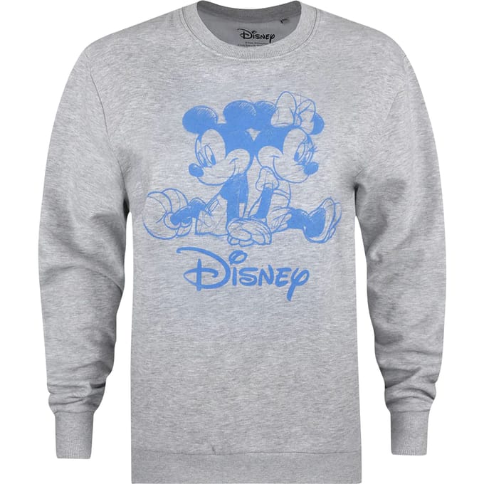 Disney Dames/dames Mickey & Minnie Mouse Sketch Sweatshirt (Grijze Heide)