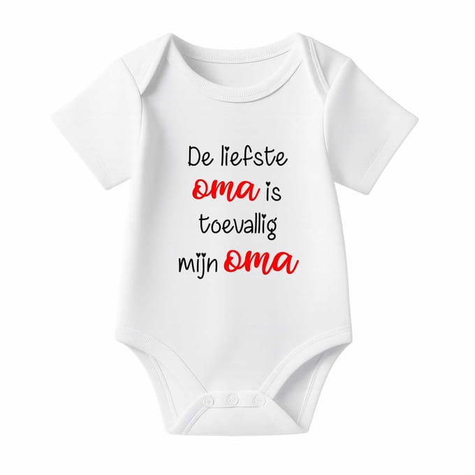Romper De liefste Oma is toevallig mijn Oma - wit - korte mouw