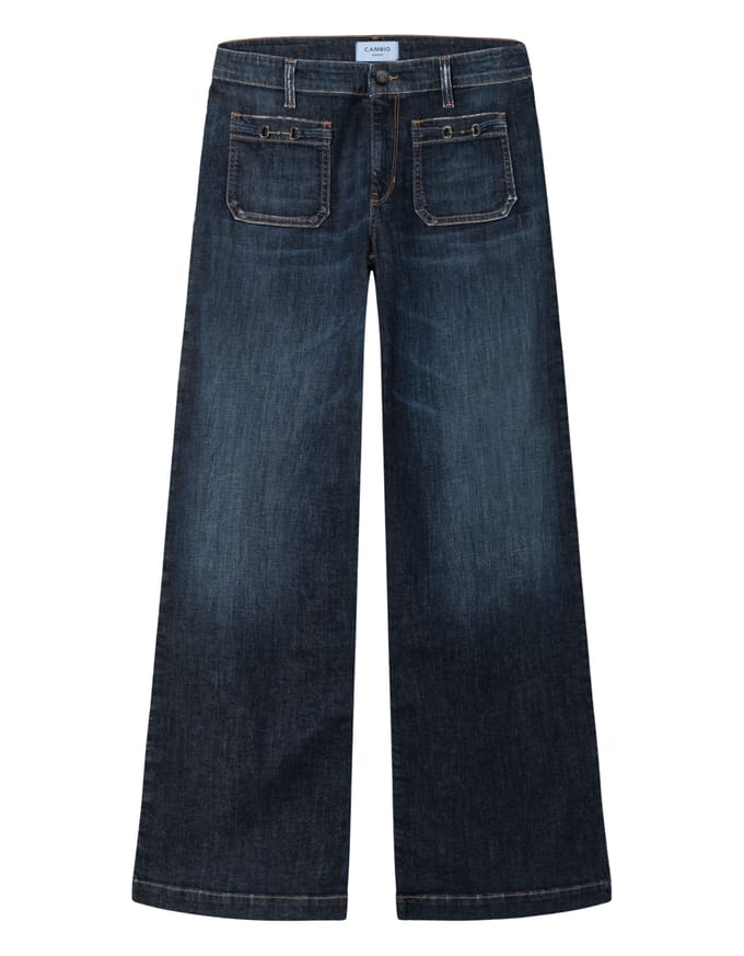 Cambio Ada Patched Pocket Jeans Donkerblauw 9157 0009 03