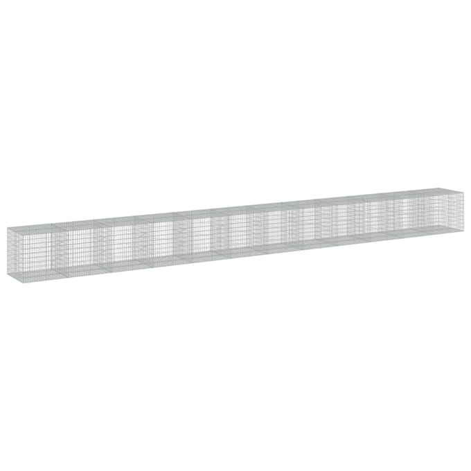 vidaXL - Schanskorf - 1200x100x100 - cm - gegalvaniseerd - ijzer - zilverkleurig