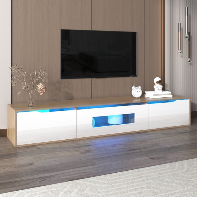 REDOM - TV-meubel - spaanplaat - modern ontwerp - 180 x 35 x 30 cm White