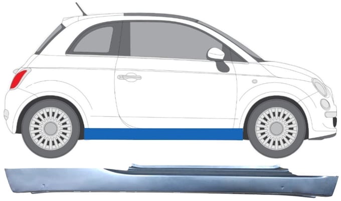 Volledige dorpel voor Fiat 500 2007-2018 / Rechts
