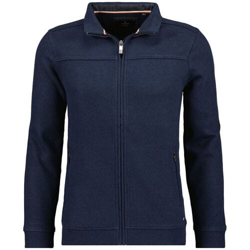 Ragman Vest Sweat Jacket Stand Up Zip Collar Donker Blauw / male