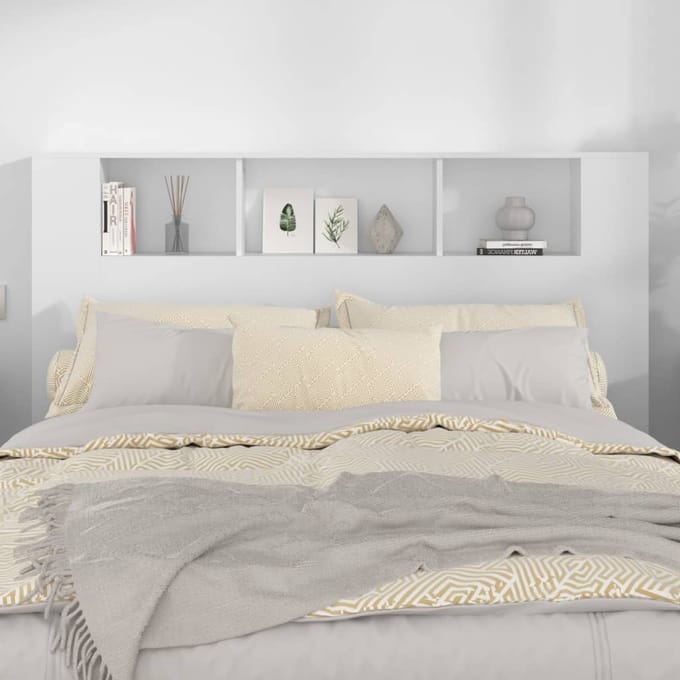 Vidaxl Bedhoofd met Planken, Wit, 160X18,5X104,5 Cm