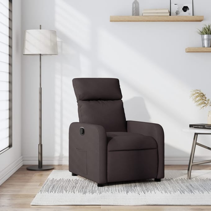 vidaXL - Fauteuil - verstelbaar - stof - donkerbruin