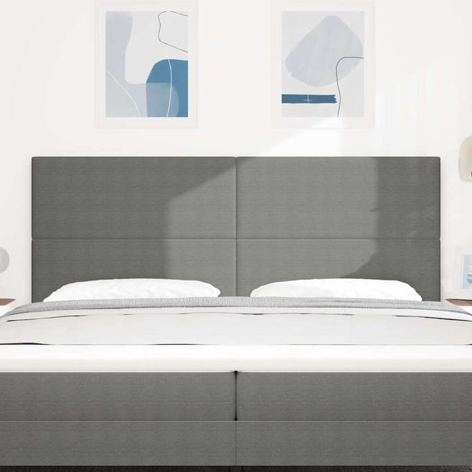 vidaXL - Hoofdbord - Lichtgrijs - 200 - cm - Corduroy - stof