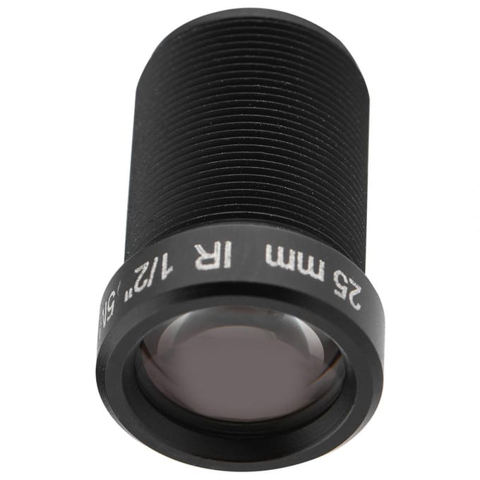 Objectif de caméra CCTV 25 mm super clair 5 millions de pixels 1/2   Objectif de caméra de sécurité pour caméra WiFi black
