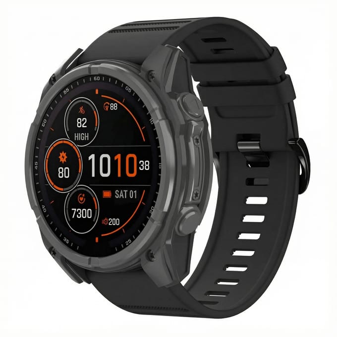 imoshion Stripe Siliconenbandje - Geschikt voor Garmin 26 mm aansluiting - Zwart